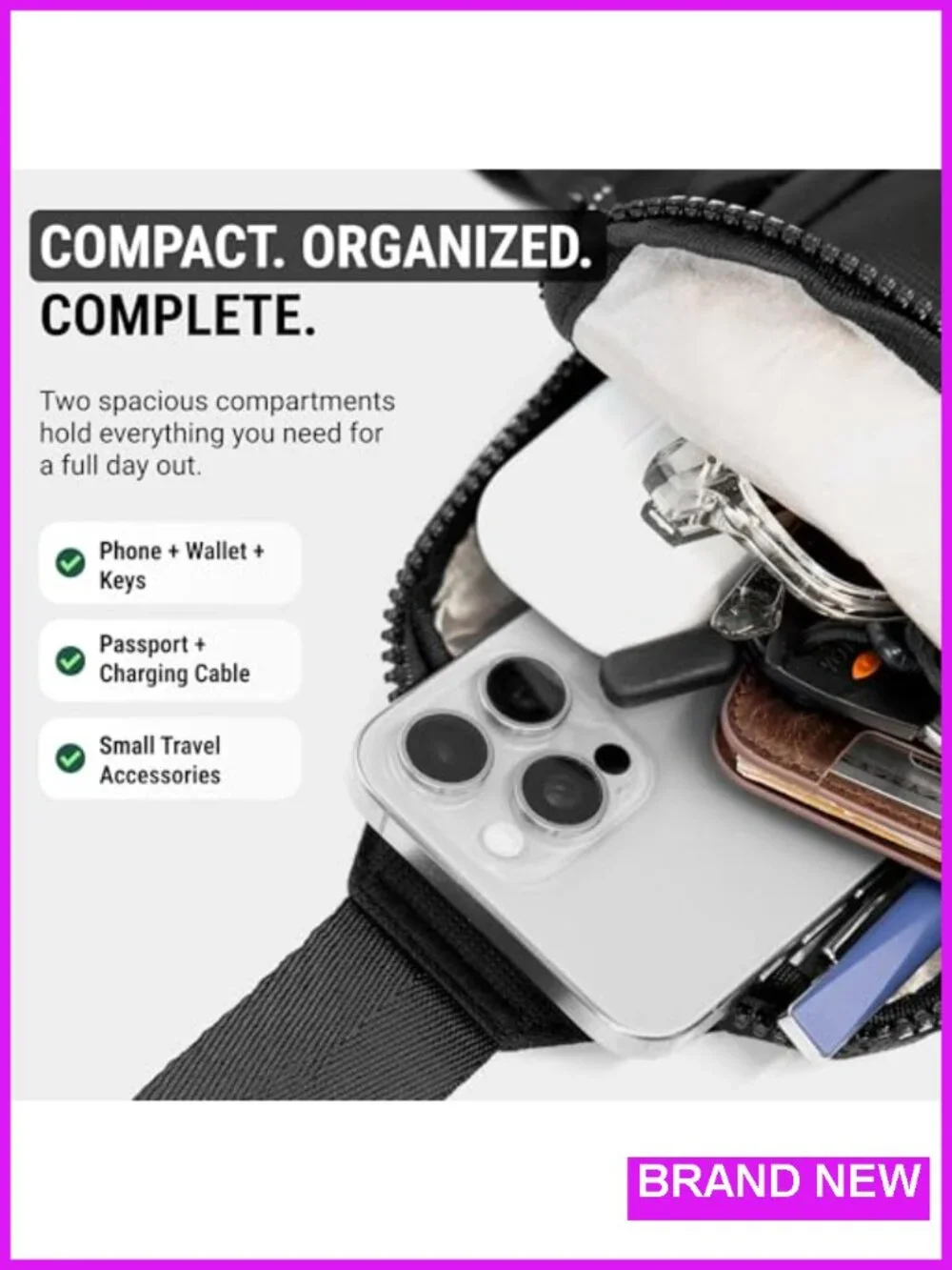 Anti-Theft RFID Blocking Crossbody Sling Bag for Travel